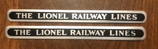 Lionel 385T Tender Name Plates Nickel "Pair"