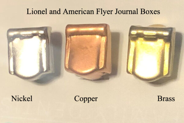 Lionel Journal Boxes Copper Set of 8. Fits O Gauge and Standard Gauge