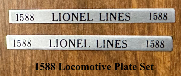 Lionel 1588 Locomotive Plate Set