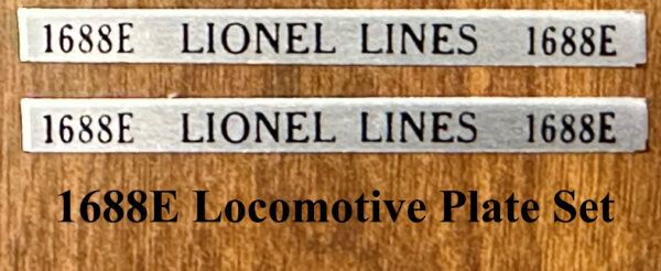 Lionel 1688E Locomotive Plate Set