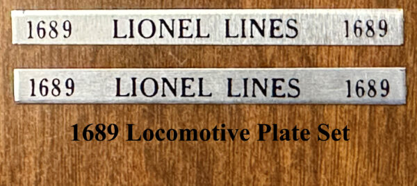 Lionel 1689 Locomotive Plate Set