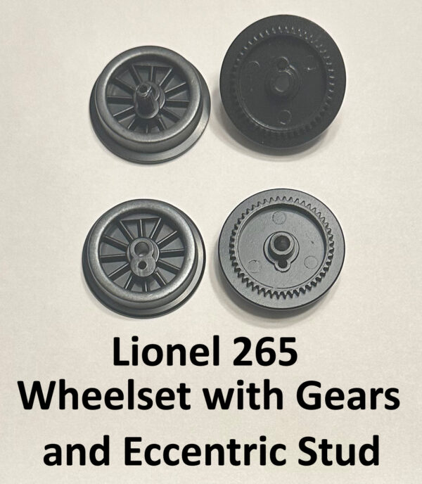 Lionel 265 Wheelset with Gears and Eccentric Stud